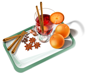 a tray with warming tea and chocolate treats